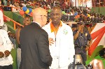 Le Président Bamba Cheick et Philippe Bouédo DT UMFT