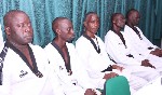 Abobo : Les Formateurs du séminaire d'Abidjan Nord. De g. à d. Me. Dakro, Me. Yéo, Me. Thompson, Me. Abouet