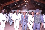 Départ du Maire de Yopougon après avoir ouvert le séminaire sur la Réforme de l'enseignement du Taekwondo