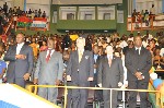 Les officiels lors de l'hymne national de la Cote d'Ivoire